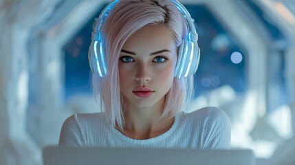 Girl in the digital world: a gaze into the future.