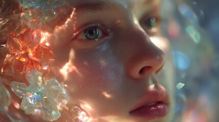 Dreamy gaze through the crystals.