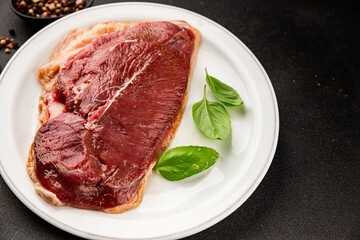 Duck breast raw poultry meat natural product tasty snack fresh delicious gourmet food background on the table rustic top view copy space