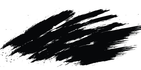Abstract black grunge brush strokes on white background vector