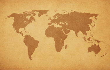 Old map of the world in grunge style. Perfect vintage background.