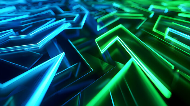 Stunning abstract glowing lines create a dynamic modern background in cool blue and green perfect for technology or innovative presentations