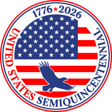 US fantasy badge for the 250th anniversary of the history of the United States of America, vector illustration