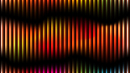 Colorful digital audio equalizer background with vibrant vertical neon lines and abstract sound wave visualization pattern.