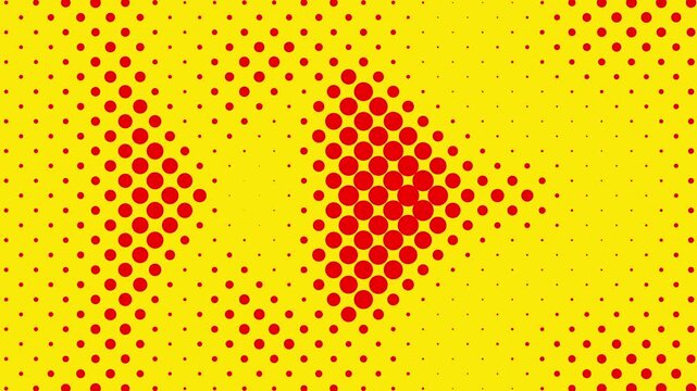 Abstract glowing yellow color halftone motion background. Moving dots seamless loop. Abstract animated dot texture background.	