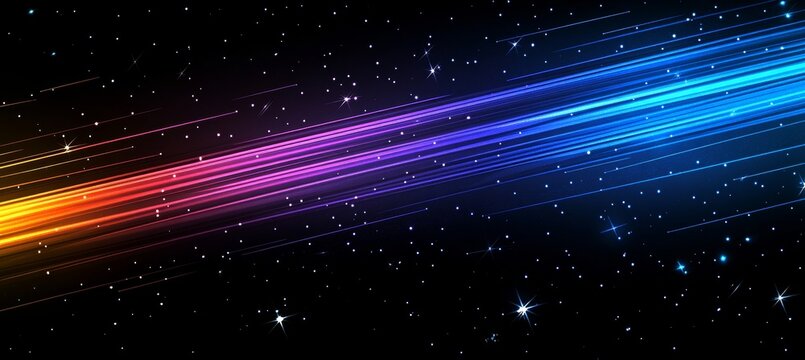 Captivating Cosmic Journey Beautiful Light Trails and Colorful Nebulae in a Starry Night Sky - Powered by Adobe