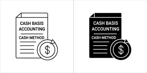 Cash basis accounting icon for web or mobile