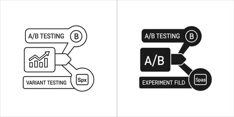 Ab testing and variant testing icon with growth chart