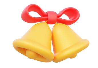 Christmas bell icon decor celebration happy merry christmas surprise festive congratulation isolated on transparent background. 3d render illustration