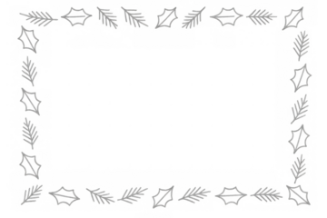 Decorative leaf frame border on transparent background for wedding invitations, certificates, documents, and elegant design elements