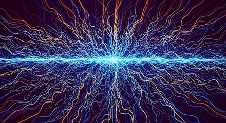 Abstract illustration of glowing lines emanating from bright center