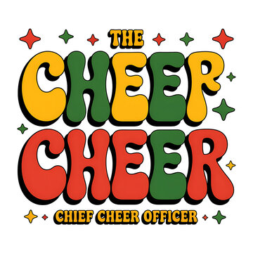 The cheer chief cheer officer retro typography design