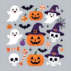 halloween icons set