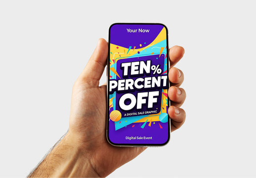 Hand Holding Smartphone Screen Mockup