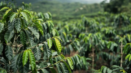 Plantation Abstract Background Coffee Field Leaves Bokeh