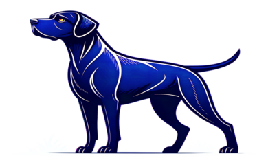 Black and white great dane dog silhouette vector illustration isolated on white