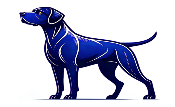 Black and white great dane dog silhouette vector illustration isolated on white