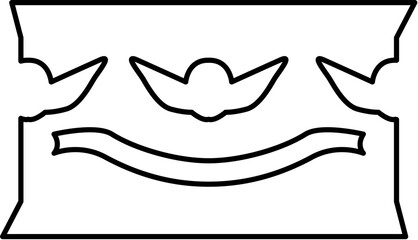 Abstract altar with angel figures — Outline Vector Icon Graphic of spiritual symbolic design