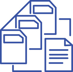 Data Mining Line Icon – Big Data Extraction and Processing Symbol