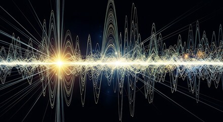 Abstract representation of energy waves emanating from light source