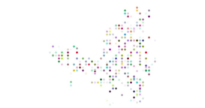 Digital Falling Orbs Visualization of Sint Maarten Map