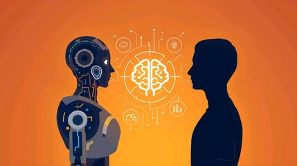 ​AI Robot and Human Facing Each Other with Brain Network