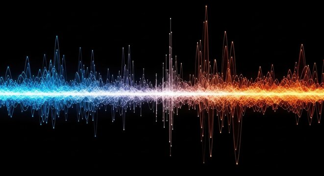 Colorful digital sound wave equalizer abstract visualization - Powered by Adobe
