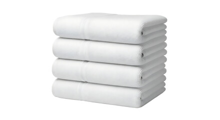 Stack of Four White Folded Bath Towels white towel isolated on a transparent background