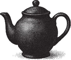 Halftone Teapot Illustration