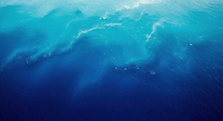 Obraz premium Abstract blue fluid movement, flowing ink effect, deep sea water