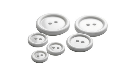 White Two Hole Buttons isolated on a transparent background