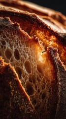 Sourdough bread slices showing crust and crumb texture