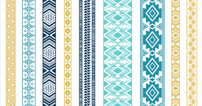 Lace border patterns vector set. Fashion cloth edge ornaments isolated. Lace strips. Ukrainian folk patterns. Card decorative bands. Delicate tapes. Craft elements.