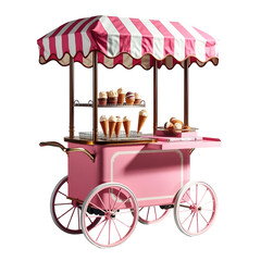 Photo of ice cream cart isolated on transpatent background