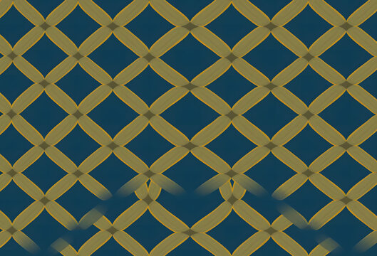abstract geometric criss-cross pattern in blue and yellow, abstract background