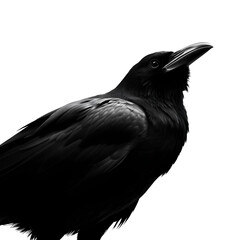 Photo of raven bird isolated on transpatent background