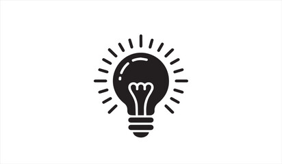 Minimal design of electric bulb representing energy and thinking