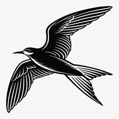 Tern line art White background illustration Generative Ai