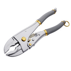 Locking pliers isolated on transparent background