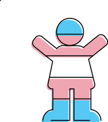 man woman transgender person light blue, pink, and white transgender flag inside person symbol sign clipart Illustration for poster banner, transgender  element icon isolated on transparent background