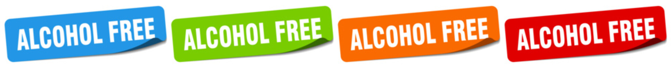 alcohol free sticker. alcohol free sticker set on white background