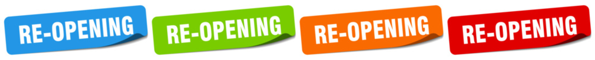 re-opening sticker. re-opening sticker set on white background