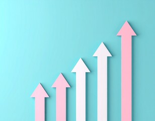 Abstract Representation of Business Growth and Financial Progress with Rising Arrows