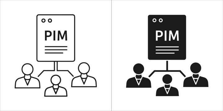 Product information management icon for business