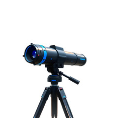 Photo of telescope on tripod isolated on transparent background