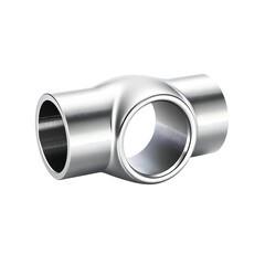 Photo of three-way pipe fitting isolated on transparent background