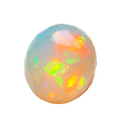 Photo of single opal gemstone isolated on transparent background