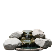Photo of artificial waterfall isolated on transparent background