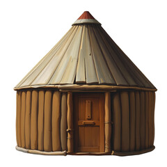 Photo of traditional Mongolian yurt isolated on transparent background