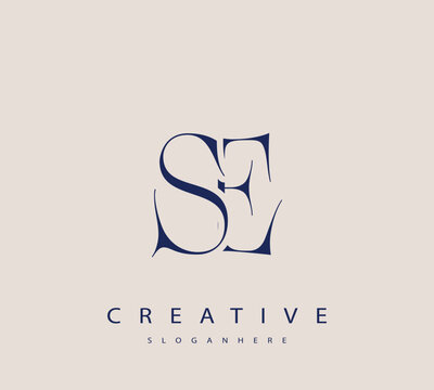 Sophisticated and stylish letter logo design featuring the combination of the letters S and E in dark blue color scheme perfect for branding stationery website headers or social media graphics